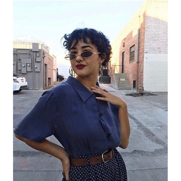 Vintage Oval Small Metal Frame Sunglass For Women - Picture 7 of 7